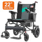 Specared 22'' Widest Seat Foldable Electric Wheelchair, 500W 15 Mile Range All Terrain Motorized Wheelchair, 350LB Support, Blue
