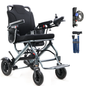 Specared Foldable Electric Wheelchair with Combination Lock,  Foldable Cane, 33lbs Lightweight, 15 Miles Motorized Wheelchair, 330lb Capacity