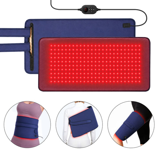 Specared Red Light Therapy Pad for Body with Infrared Heating, 945nm 660nm 850nm, 5 Levels 9 Timers, 12"×24"