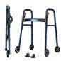 Specared Folding Walker for Seniors, Lightweight Rolling Walker with 8 Height Adjustments, One-Hand Folding, 300lbs Capacity for Elderly Adults and Handicap, Blue