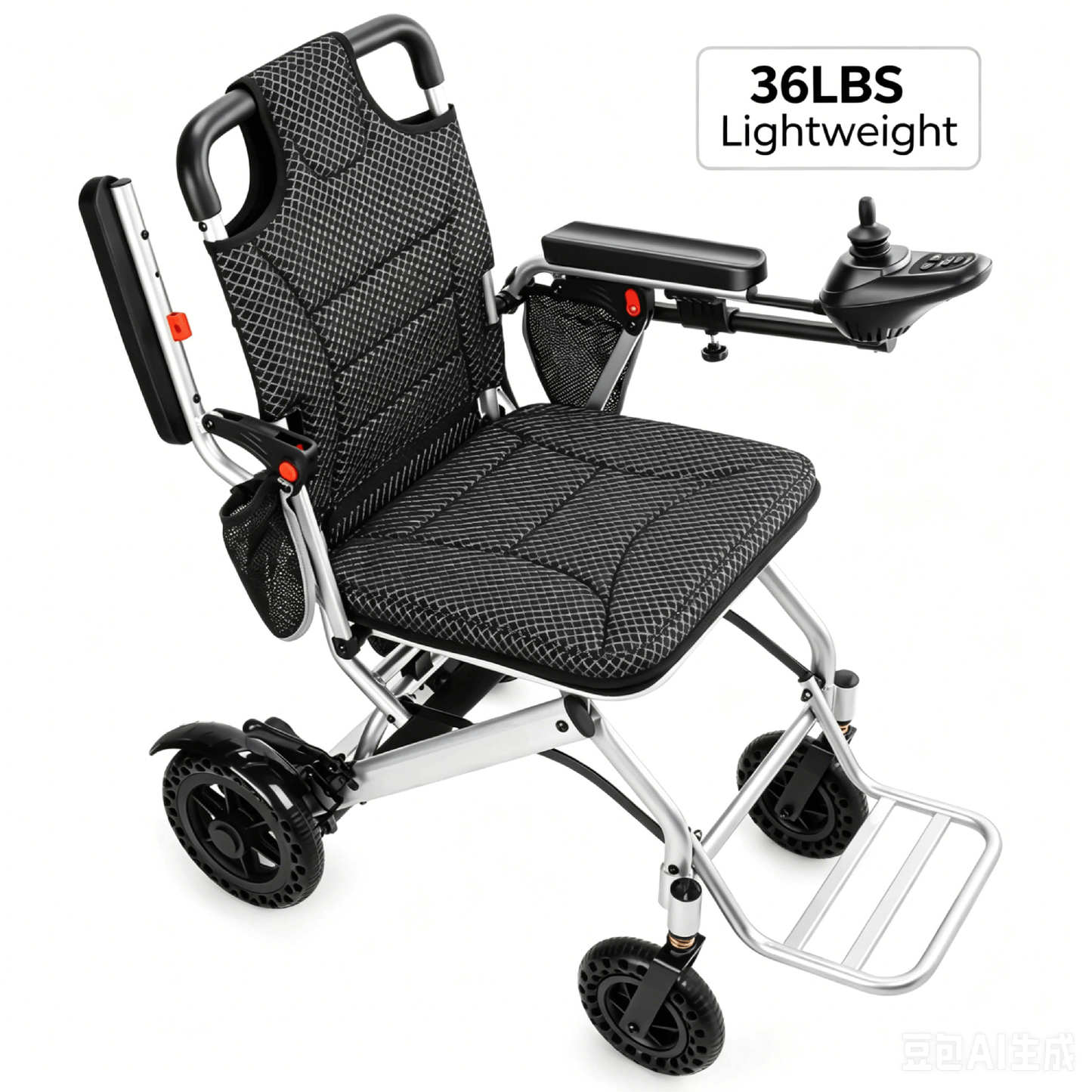 Specared Lightweight Electric Wheelchair with 36Lbs, Large Breathable Seat Motorized Wheelchair, All Terrain 15 Miles Range 330Lbs Support