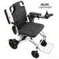 Specared Lightweight Electric Wheelchair with 36Lbs, Large Breathable Seat Motorized Wheelchair, All Terrain 15 Miles Range 330Lbs Support