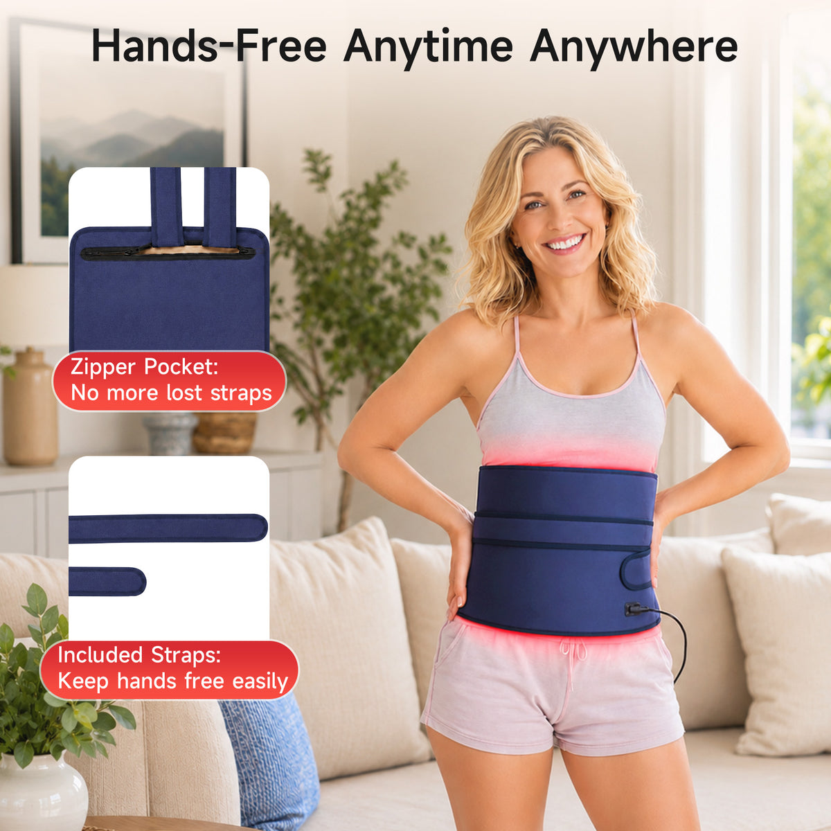 Specared Red Light Therapy Pad for Body with Infrared Heating, 945nm 660nm 850nm, 5 Levels 9 Timers, 12"×24"