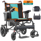 Specared Electric Wheelchairs with 22'' Widest Seat, 500W Motor All Terrain Power Wheelchair, 15 Miles 350 lb Support, Orange