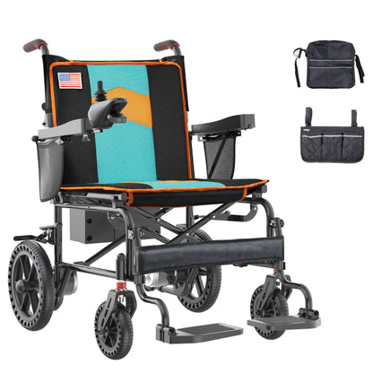 Specared Electric Wheelchairs with 22'' Widest Seat, 500W Motor All Terrain Power Wheelchair, 15 Miles 350 lb Support, Orange