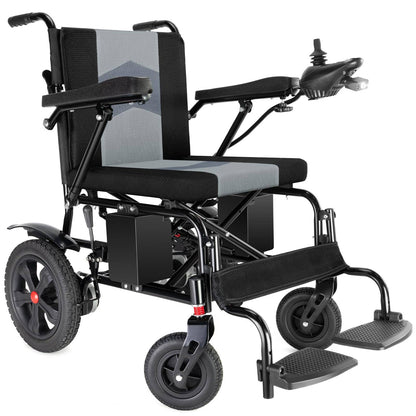 Specared 19" Wider Electric Wheelchair, 15 Miles Range, 330 lb Capacity, Foldable Lightweight Motorized Wheelchair with Large Tires, Grey