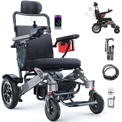 Specared Reclining Electric Wheelchair, 500W All Terrain Power Wheelchair Adjustable Headrest 30 Miles Range, 400 lbs Capacity