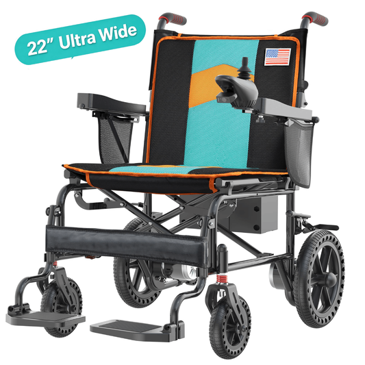 Specared All Terrain Electric Wheelchair with 22" Extra Wide Seat, 500W Dual Motors Power Wheelchair for Seniors Adults, 350 LBS Capacity