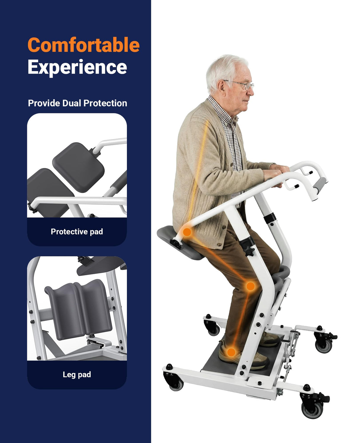 Sit to Stand Lift with 400LBS Capacity, Adjustable Width & Height Lift Assist Devices for Seniors Adults Disabled Home Use