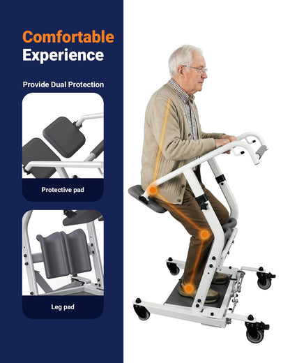 Sit to Stand Lift with 400LBS Capacity, Adjustable Width & Height Lift Assist Devices for Seniors Adults Disabled Home Use