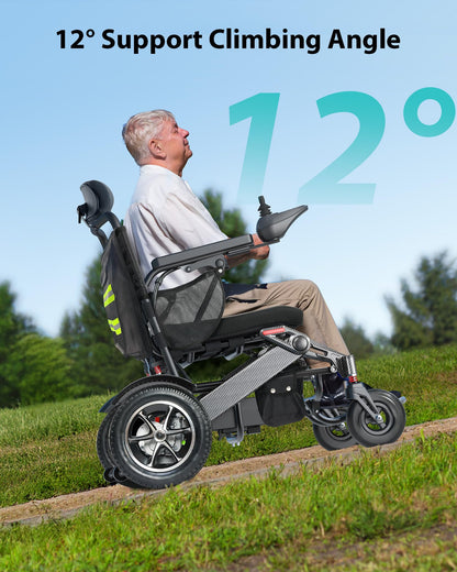 Specared Reclining Electric Wheelchair, 500W All Terrain Power Wheelchair Adjustable Headrest 30 Miles Range, 400 lbs Capacity