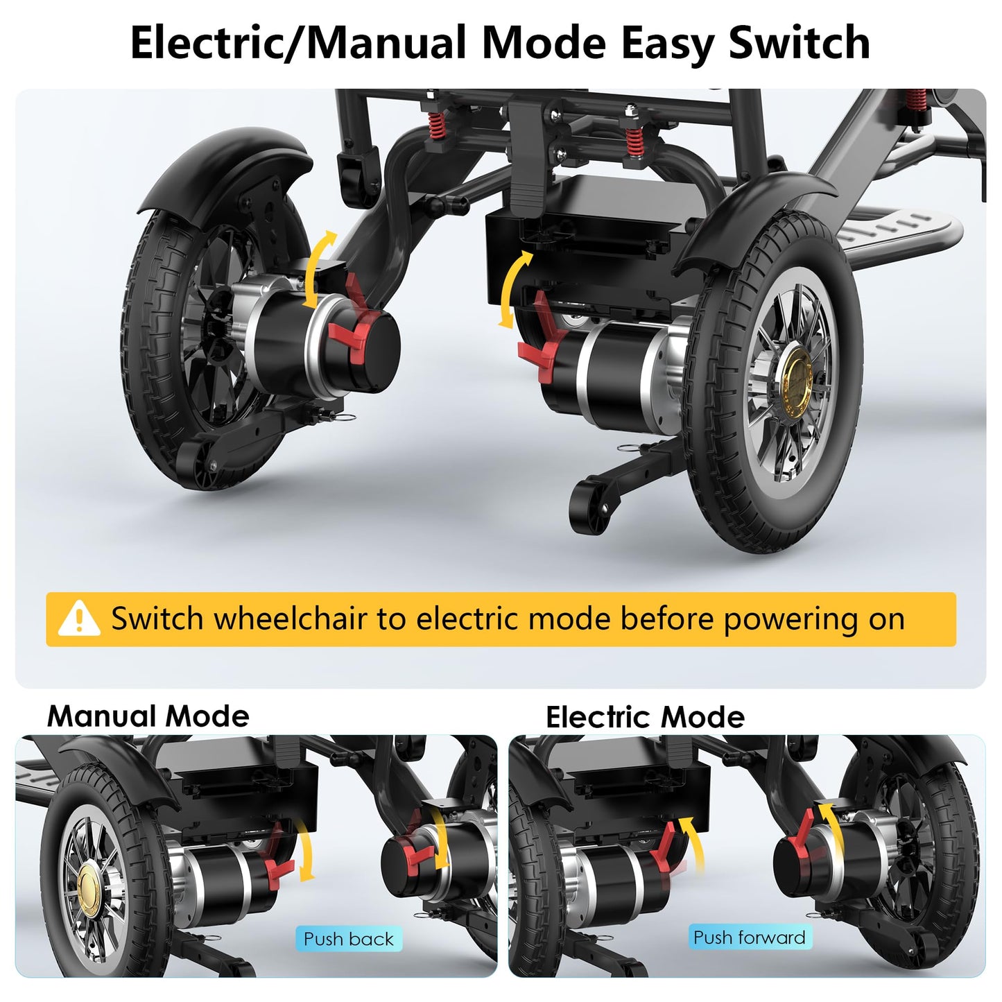Specared 20'' Widest Electric Wheelchair for Adults, 30 Miles Range, 13'' Tires, 500W All Terrain Power Wheelchair, 400 lb Capacity