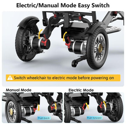 Specared 20'' Widest Electric Wheelchair for Adults, 30 Miles Range, 13'' Tires, 500W All Terrain Power Wheelchair, 400 lb Capacity