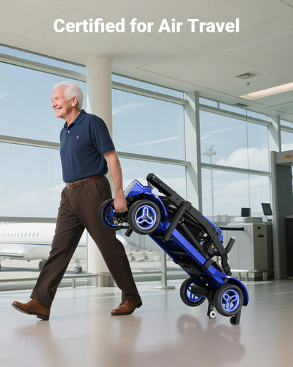 Specared Mobility Scooter 38LB Lightweight, Auto Headlights, Reverse Taillights, Airline, Cruise Approved Portable Scooter, 300LBS Capacity, Blue