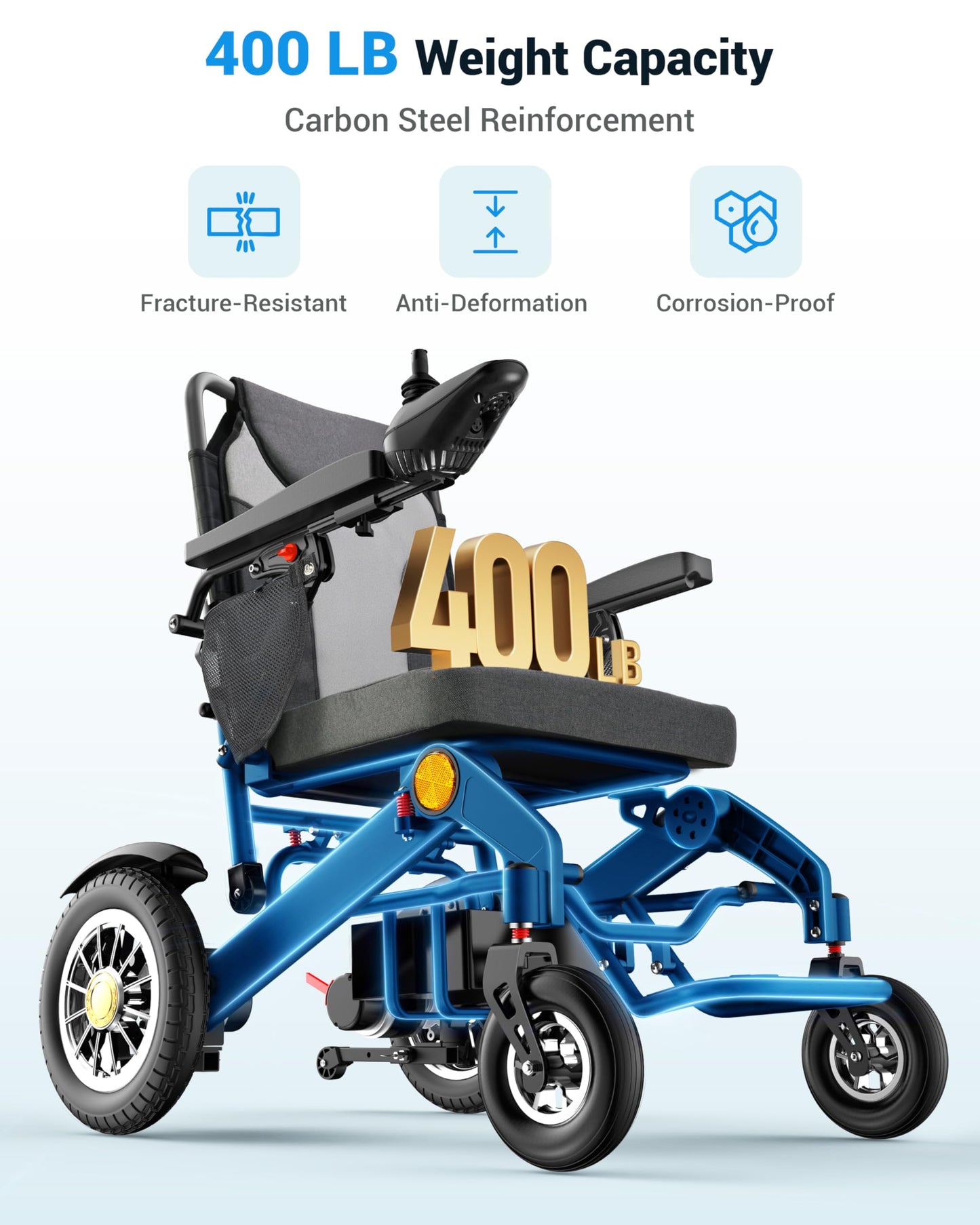 Specared 20'' Widest Electric Wheelchair for Adults, 30 Miles Range, 13'' Tires, 500W All Terrain Power Wheelchair, 400 lb Capacity