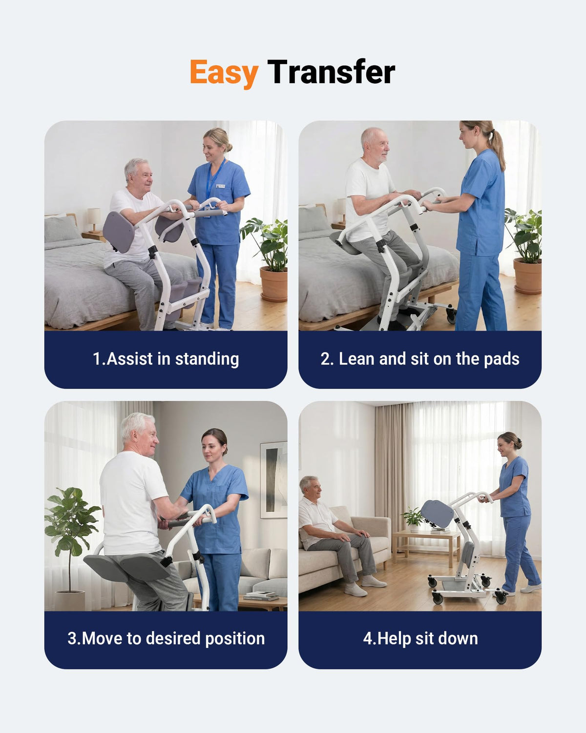 Sit to Stand Lift with 400LBS Capacity, Adjustable Width & Height Lift Assist Devices for Seniors Adults Disabled Home Use