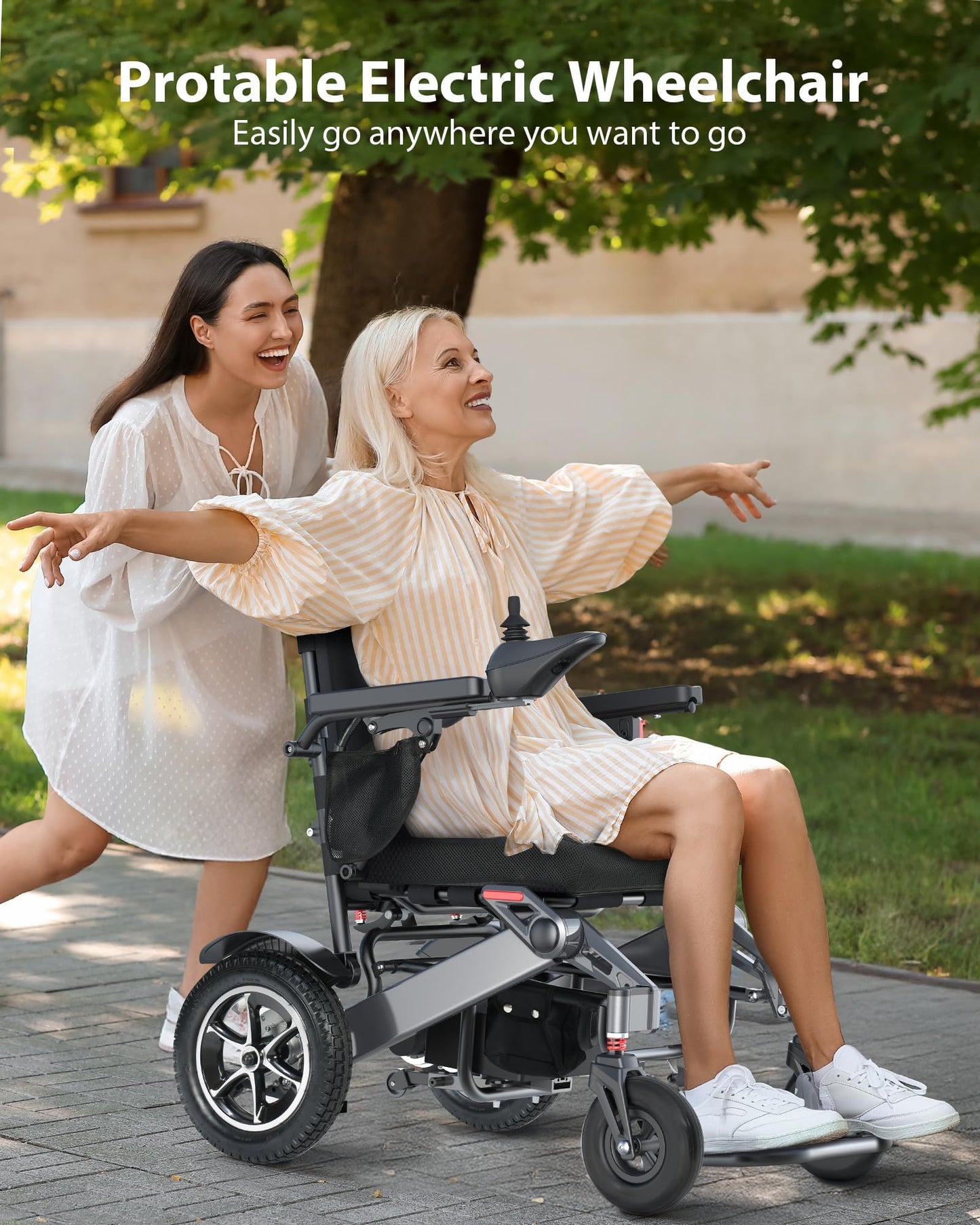 Specared Electric Wheelchair for Seniors Adults, 30 Miles Range 500W Dual Motor All Terrain Foldable Power Wheelchair, 13'' Large Tires Support 400 lb, Black