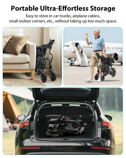 Specared 19" Wider Electric Wheelchair, 15 Miles Range, 330 lb Capacity, Foldable Lightweight Motorized Wheelchair with Large Tires, Grey