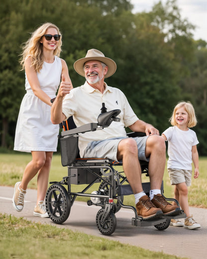 Specared Electric Wheelchairs with 22'' Widest Seat, 500W Motor All Terrain Power Wheelchair, 15 Miles 350 lb Support, Orange