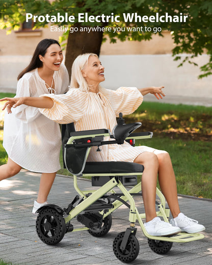 Specared Electric Wheelchairs, 33 lbs Lightweight Foldable Motorized Wheelchair, for Adult Seniors Travel, 15 Mile Range, 330 lb Capacity