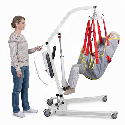 Electric Patient Lift with Sling with 440LBS Capacity, Supports 140 Lifts Battery-Powered Sit-to-Stand Transfer Chair for Elderly Home Hospital Care